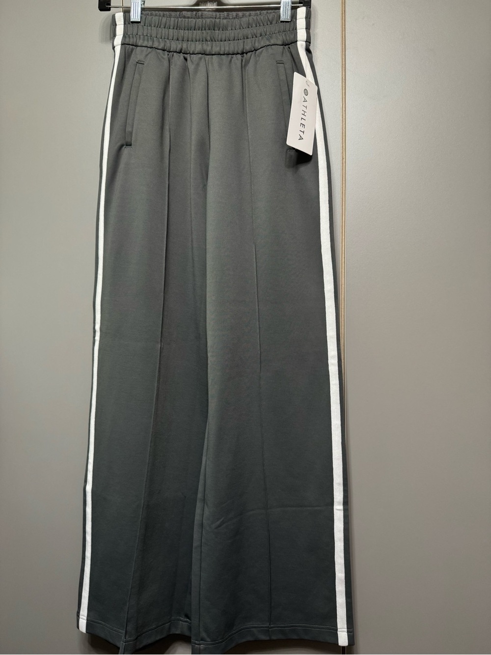 Athleta Kids Charcoal Gray Joggers with White Side Stripes